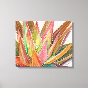 Impressão Em Tela Aguarela colorida do succulent por Debra Lee