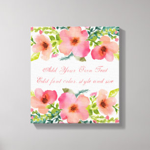 Impressão Em Tela Aguarela floral personalizada bonito