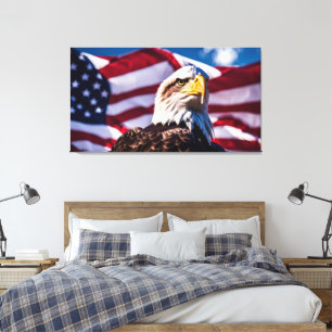 Impressão Em Tela Águia Americana