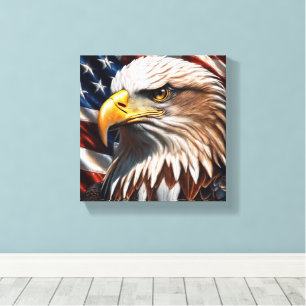 Impressão Em Tela Águia Americana