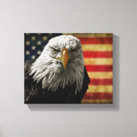 Águia Balda Americana na Bandeira Grunge
