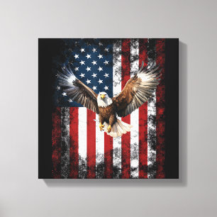 Impressão Em Tela Águia Patriótica 4 de Julho Bandeira Americana dos