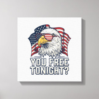 Impressão Em Tela Águia Patriótica Você É Livre Esta Noite Camisa Vi