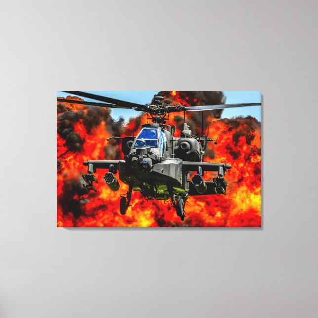 Impressão Em Tela AH-64E APACHE GUARDIAN 24x36 (Frente)
