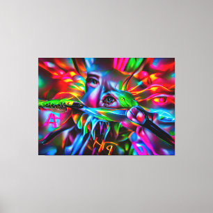 Impressão Em Tela Aichmofobia: Arte Surreal Viva