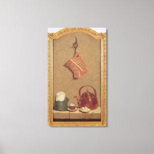 Impressão Em Tela Ainda vida com carne, chaleira e copo