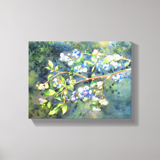 Impressão Em Tela Airelas azuis, pintura com fruta romântica (Frente)