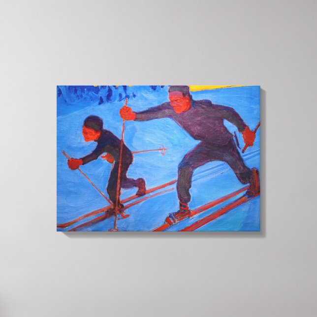 Impressão Em Tela Akseli Gallen-Kallela - Esquiadores (Frente)