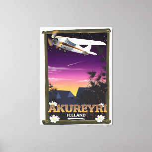 Impressão Em Tela Akureyri poster de viagens da Islândia