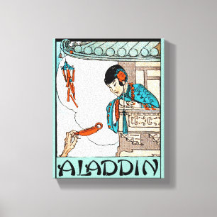 Impressão Em Tela Aladdin Lanterna Mágica Chinesa Vintage