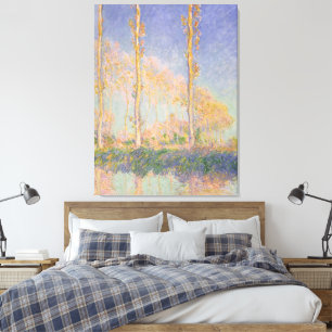 Impressão Em Tela Álamos, paisagem impressionista, Claude Monet