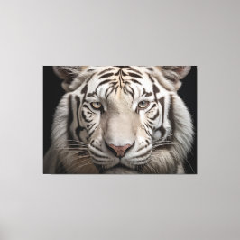 Impressão Em Tela Albino Majestade White Tiger Realismo Arte Digital