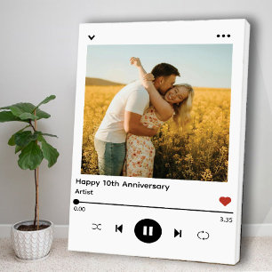 Impressão Em Tela Álbum de Fotos e Músicas de Aniversário de Casamen