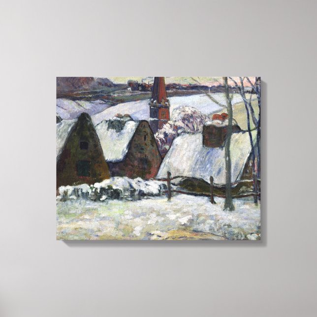 Impressão Em Tela Aldeia Breton sob neve, 1894 (Frente)