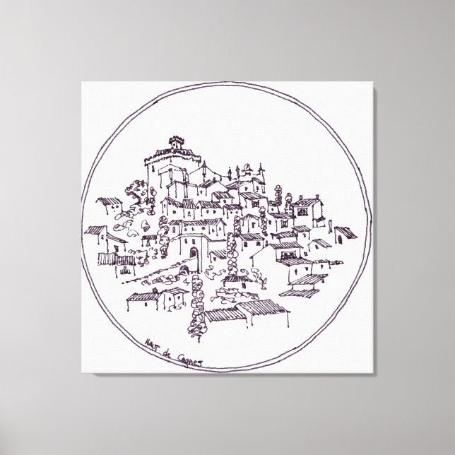 Impressão Em Tela Aldeia de Haut de Cagnes | Provença, França (Frente)