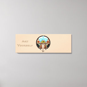 Impressão Em Tela Aldeia de Tiki