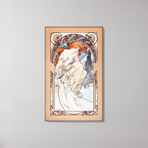 Impressão Em Tela Alegoria de la Musique por Alphonse Mucha