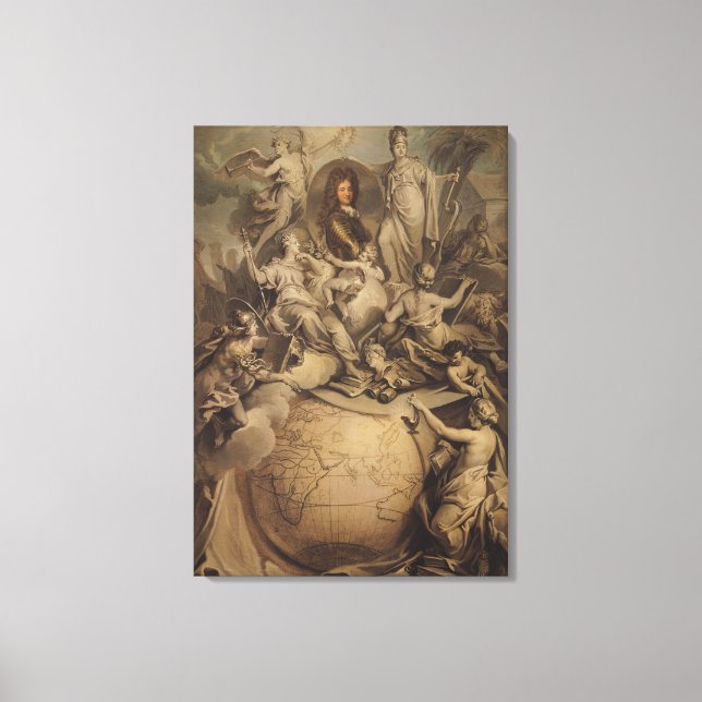Impressão Em Tela Alegoria de Philippe II Duque de Orleans, 1718 (Frente)