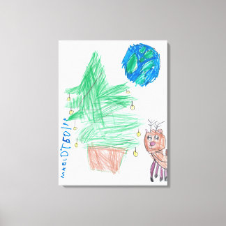 Impressão Em Tela Alegria Feriada: Uma Visão Infantil da Magia de Na