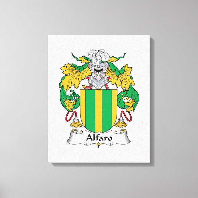 Impressão Em Tela Alfaro Family Crest (Frente)