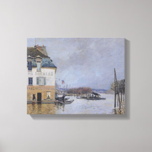 Impressão Em Tela Alfred Sisley   a inundação em Porto-Margoso
