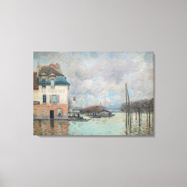 Impressão Em Tela Alfred Sisley - Inundações em Port-Marly 1876 (Frente)