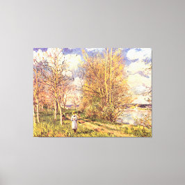 Impressão Em Tela Alfred Sisley Les Petits Prés em primavera