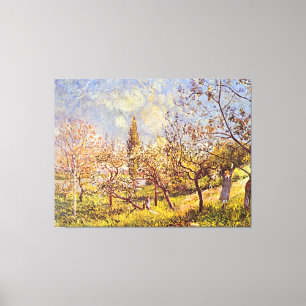 Impressão Em Tela Alfred Sisley Orchard em primavera
