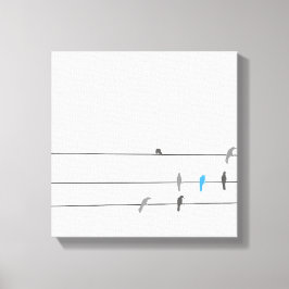 Impressão Em Tela Algo Azul | Pintura Simples de Pássaro no Céu