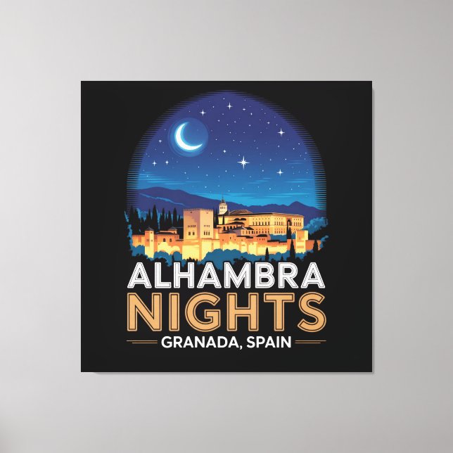 Impressão Em Tela Alhambra Nights - Granada Espanha (Frente)
