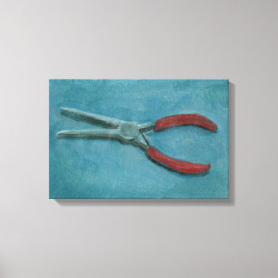 Impressão Em Tela alicates do nariz-agulha ainda com pintura acrílic