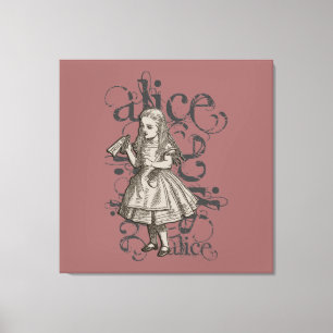 Impressão Em Tela Alice no Grunge do país das maravilhas (rosa)