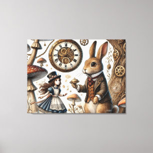 Impressão Em Tela alice no país das maravilhas coelho branco