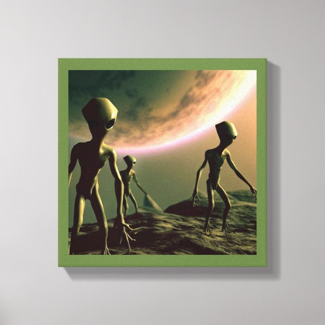 Impressão Em Tela Alienígenas Cinzas SF 2 (Frente)