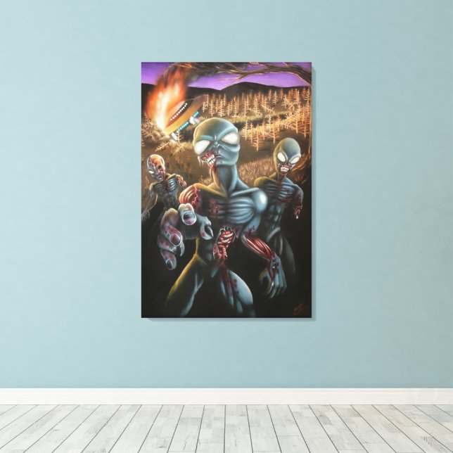 Impressão Em Tela Aliens Zombie (Insitu(piso de madeira))