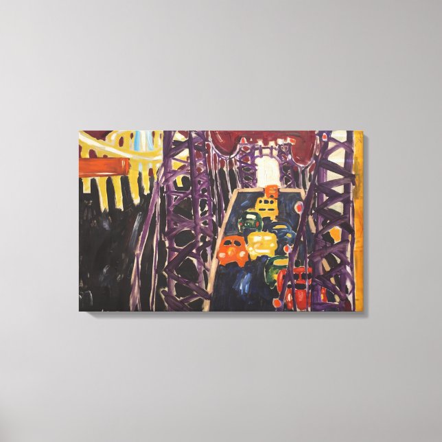 Impressão Em Tela Allan Kaprow - Ponte George Washington, com Carros (Frente)