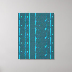 Impressão Em Tela Alma Capturada Azul e Teal Elétricos