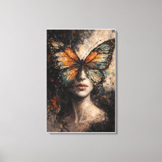 Impressão Em Tela Alma de Borboleta | Retrato Contemporâneo de Borbo