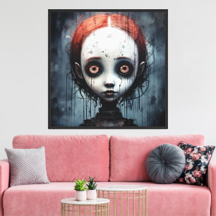 Impressão Em Tela Alma Mística: Arte em Tela de Menina Surrealista G