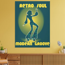 Impressão Em Tela Alma Retro Groove Moderno