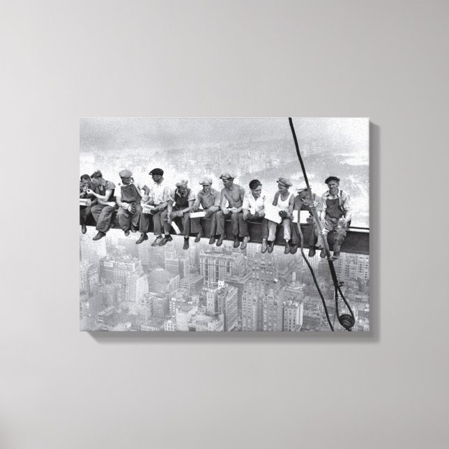 Impressão Em Tela Almoço Em Um Arranha-Céu (Frente)