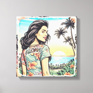 Impressão Em Tela Aloha Girl