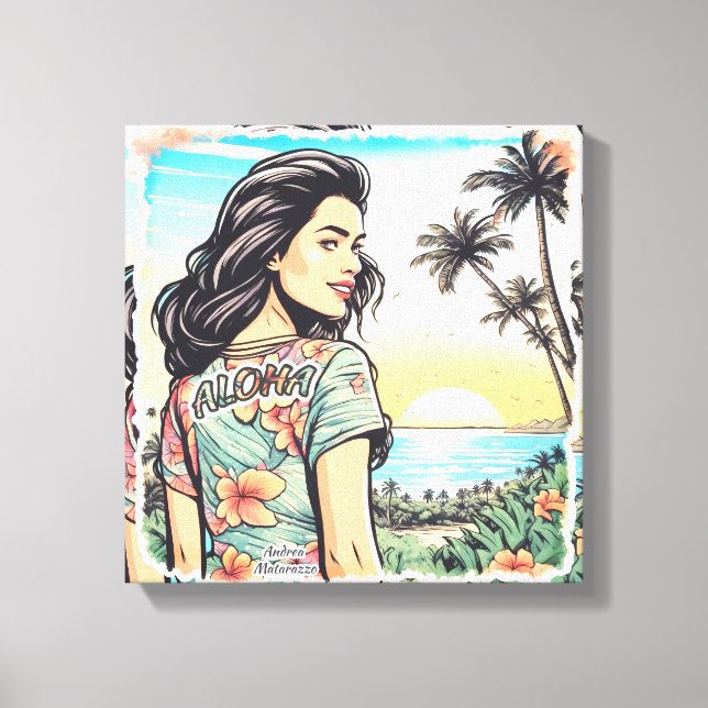 Impressão Em Tela Aloha Girl (Frente)