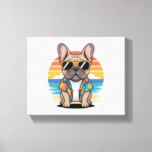 Impressão Em Tela Aloha Pup – Vibrações Legais de Cachorro Bulldog F