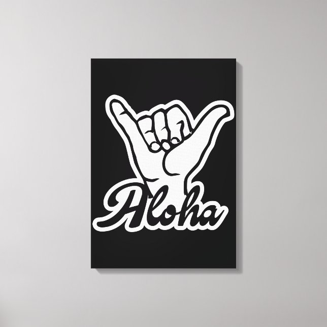 Impressão Em Tela Aloha Shaka Hand, sinal de Hang Loose (Frente)