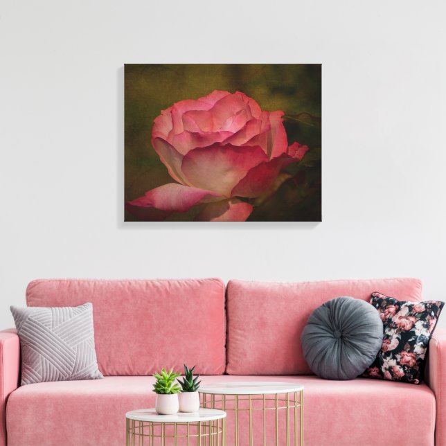 Impressão em Tela Alongada Rosa do Início da Noite (Insitu(Sala de estar))