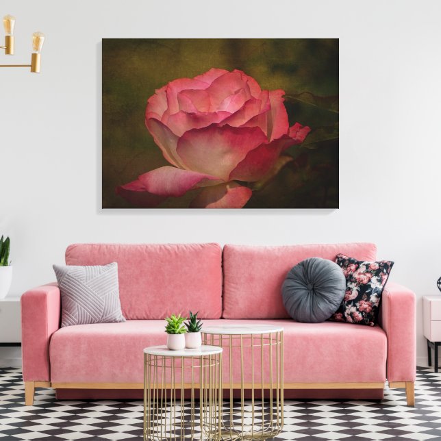 Impressão em Tela Alongada Rosa do Início da Noite (Insitu(Sala de estar))