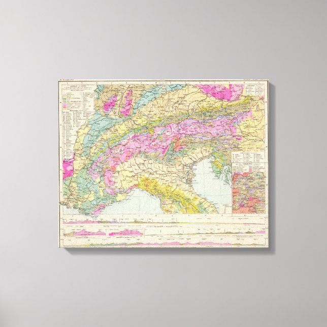 Impressão Em Tela Alpenlander - Mapa Atlas dos Alpes (Frente)
