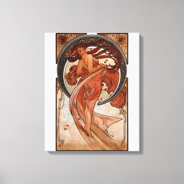 Impressão Em Tela Alphonse Mucha A Dança (Frente)