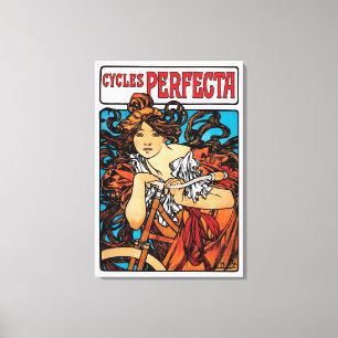 Impressão Em Tela Alphonse Mucha - Ciclos Perfecta Retro Art Nouveau